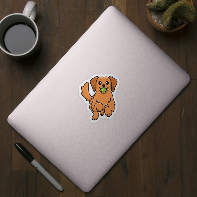 Cute Golden Retriever Playing Ball by Catalyst Labs